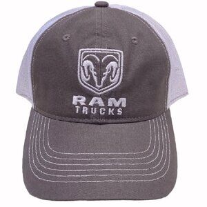 RAM Trucks Grey Embroidered Mesh Back Cap Hat - NEW Fast Ship